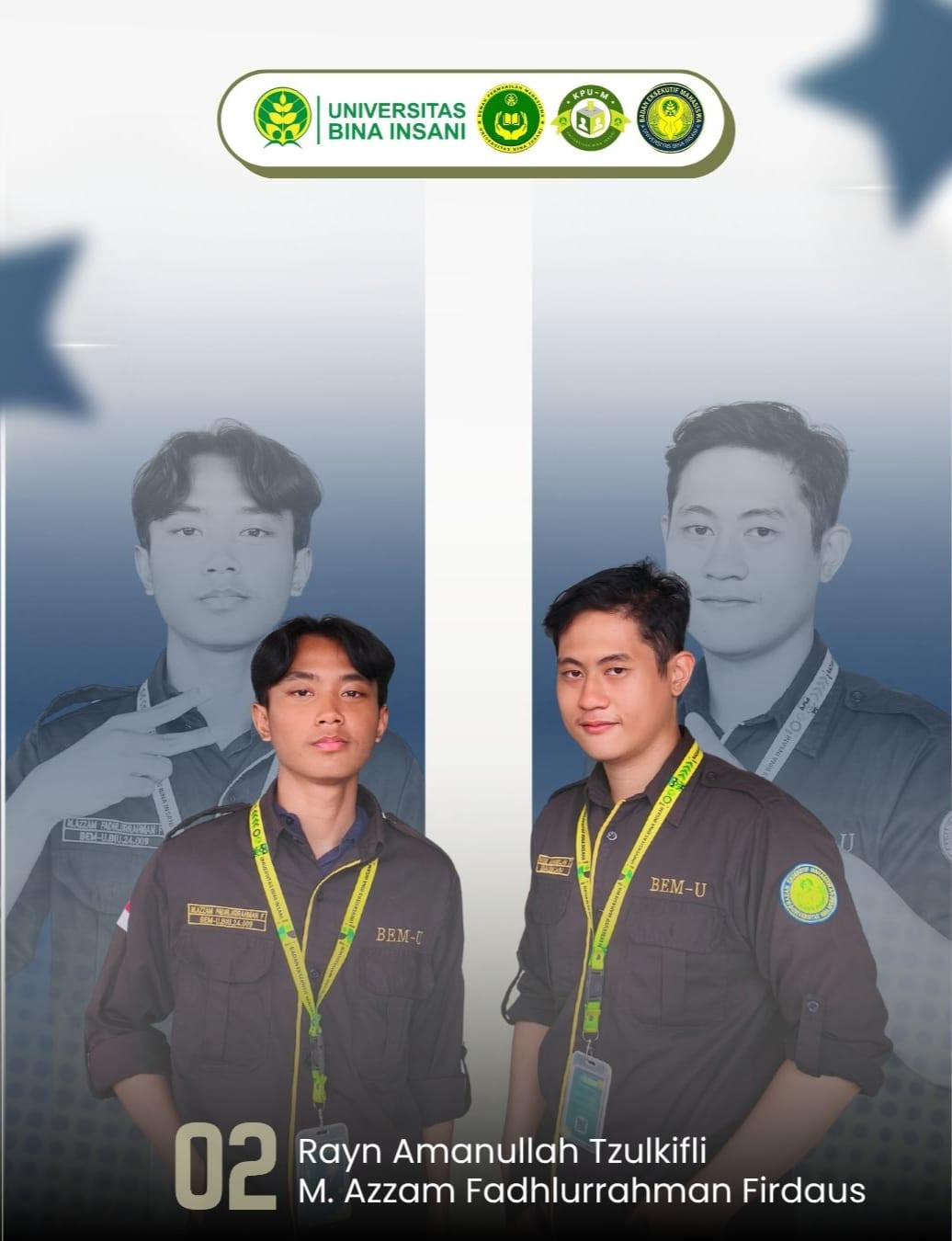 Foto Paslon 02: Rayn Amanullah Tzulkifli & M. Azzam Fadhlurrahman Firdaus